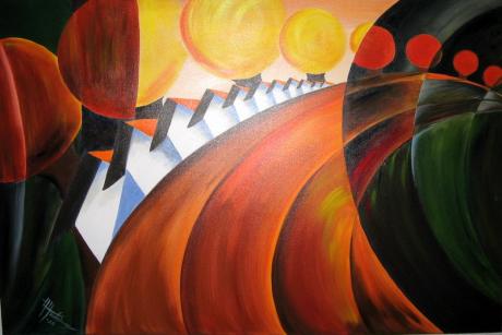 Landschaft am Inn - Hans Hackinger - Array auf Array - - Array Landschaft am Inn - Hans Hackinger - Array auf Array - - Array