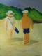 Ankunft an Strand - Flávio do Nascimento - Acryl auf Papier - - Klassisch Ankunft an Strand - Flávio do Nascimento - Acryl auf Papier - - Klassisch