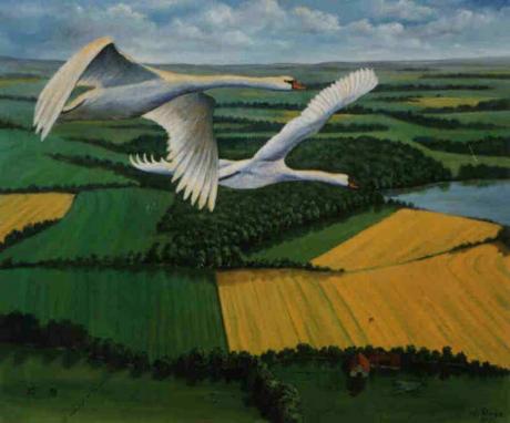 Fliegende Schwäne - Wolfgang Rose - auf - Array - Fliegende Schwäne - Wolfgang Rose - auf - Array -