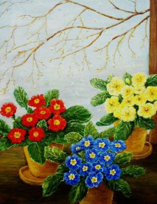 Primeln am Regenfenster (1999) - Renate König - Array auf Array - Array - Array Primeln am Regenfenster (1999) - Renate König - Array auf Array - Array - Array