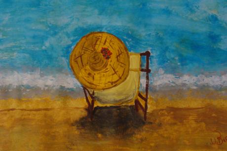 Srandstuhl mit Strohhut - Ursula Talarico Bieri - Array auf Array - Array - Array Srandstuhl mit Strohhut - Ursula Talarico Bieri - Array auf Array - Array - Array