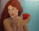 Eva mit Apfel - Monika Ciesielski - Ãl auf Leinwand - Frauen - Gegenständlich Eva mit Apfel - Monika Ciesielski - Ãl auf Leinwand - Frauen - Gegenständlich