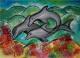 spiel der delphine 2 - hansgeorg götz - Acryl auf Leinwand - Fische - Naiv spiel der delphine 2 - hansgeorg götz - Acryl auf Leinwand - Fische - Naiv