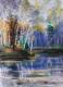Blauer Herbst - Birgit Müller - Pastell auf Papier - Wald - Blauer Herbst - Birgit Müller - Pastell auf Papier - Wald -