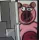 Pigzilla - Toast Kunst - Illustration-Acryl-Mischtechnik auf Leinwand - Stillleben - Figuration Pigzilla - Toast Kunst - Illustration-Acryl-Mischtechnik auf Leinwand - Stillleben - Figuration
