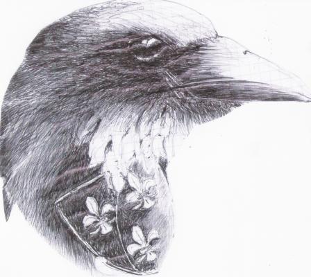 Rabe mit Wappen Wiesbadens - Heinrich Scheuerlein - auf - Array - Rabe mit Wappen Wiesbadens - Heinrich Scheuerlein - auf - Array -