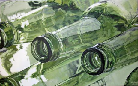 Flasche leer - dunjate Kunst in Acryl - Array auf Array - - Array Flasche leer - dunjate Kunst in Acryl - Array auf Array - - Array
