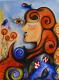 Die Meerjungfrau - Maria Voican - Acryl auf Leinwand - Abstrakt-Fantastisch-Mystik - Abstrakt-Expressionismus-Impressionismus-Symbolismus