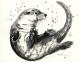 Otter 03 - Karin Liste - Tinte-Tusche-Aquarell-Kreide-Mischtechnik auf - Tiere - Naturalismus Otter 03 - Karin Liste - Tinte-Tusche-Aquarell-Kreide-Mischtechnik auf - Tiere - Naturalismus