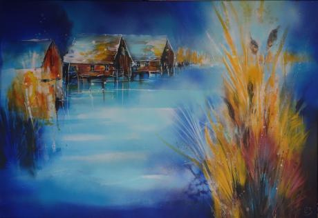 602. Bootshäuser im Wasser - Hans Schott - Array auf Array - Array - 602. Bootshäuser im Wasser - Hans Schott - Array auf Array - Array -