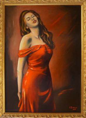 Dame im roten Kleid - Marita Zacharias - Array auf Array - Array - 